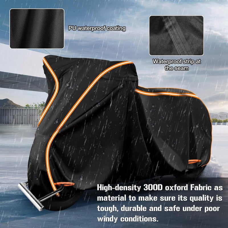 BIGACOVER Waterproof Motorcycle Cover for Vespa GTV,Vespa GTS (300cc HPE, Super 300cc HPE, Super Sport 300cc HPE, Super TECH 300cc HPE), Outdoor 420D Scooter Cover Windproof Heavy Duty Waterproof Protection - Image 4